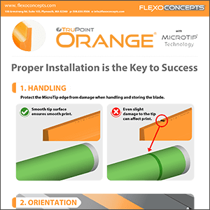 Proper installation of TruPoint Orange doctor blade infographic